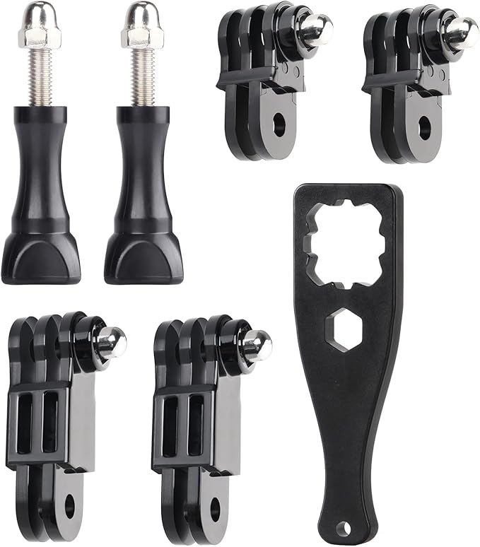 HSU Adjust Arm Straight Joints Mount, Long and Short Same Direction Straight Joints Mount for GoPro Hero 13 12 11 10 9 8 7 6 5 4 3 3+ 2 1, AKASO Campark and Other Action Cameras