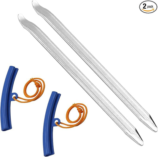2 PcsTire Spoons, 11.8 InchTire Iron Set, Heavy Duty Tire Levers Bars, Motorcycle Tire Changing ToolsTire Irons, tTire Changing Spoons for Motorcycles Cars Dirtbike, with 2 Protective Covers