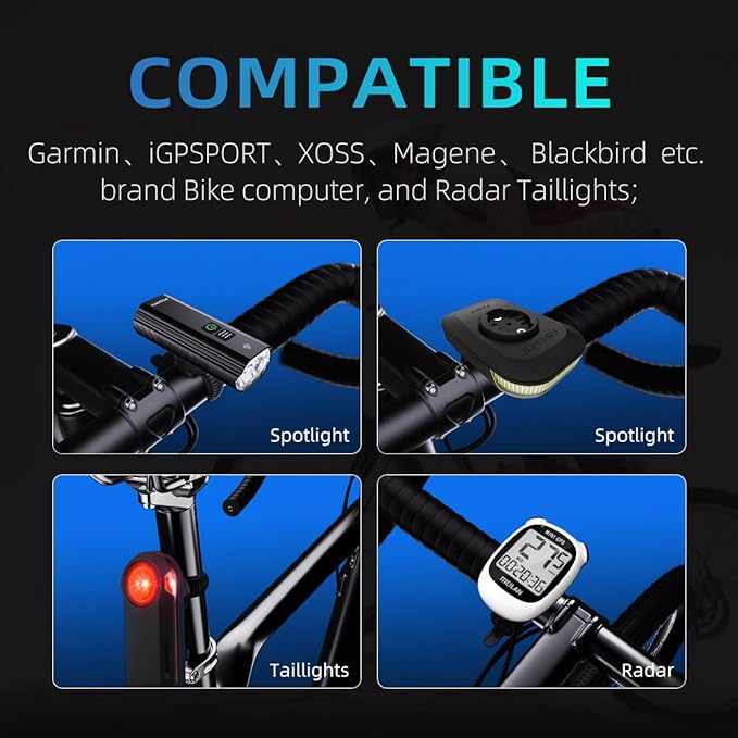 Adjustable Out Front Bike Mount, Compatible with Garmin Edge, iGPSPORT, XOSS, CooSpo Magene, CYCPLUS GPS, Suitable for Round Tube/Flat Handlebars, Road Bikes/Folding Bikes, MTB