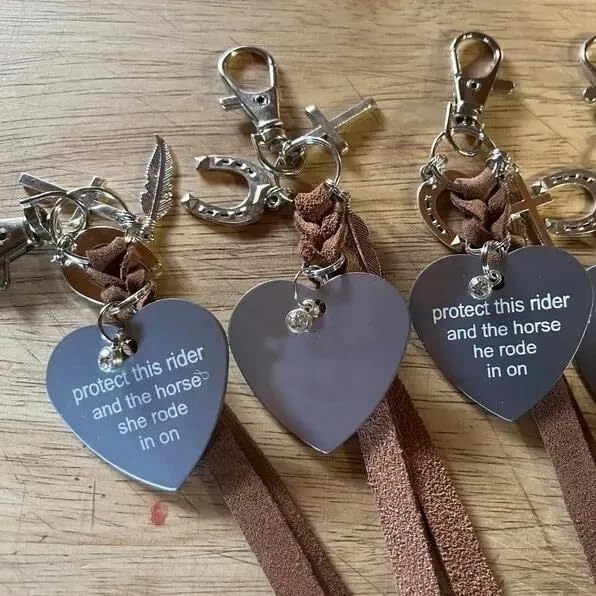 Protect This Rider and The Horse She Rode in On-Saddle Charm, Saddle Heart Charm, Equestrian Riding Gift,Horse Lovers Gifts