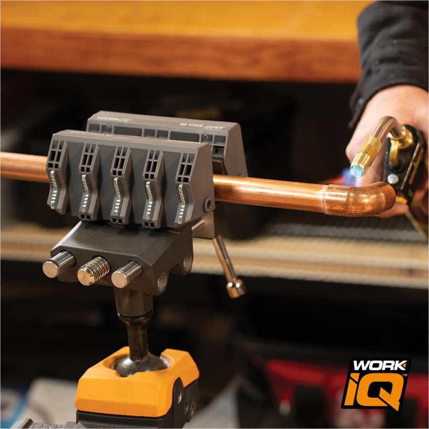 Work IQ Tools Pipe-Fit Vise Jaws | Double-Sided Jaws For Secure Grip | Upgraded Jaws for Securing PVC, Cast Iron, Copper or Aluminum Pipes and Tubes | Compatible with IQ Vise