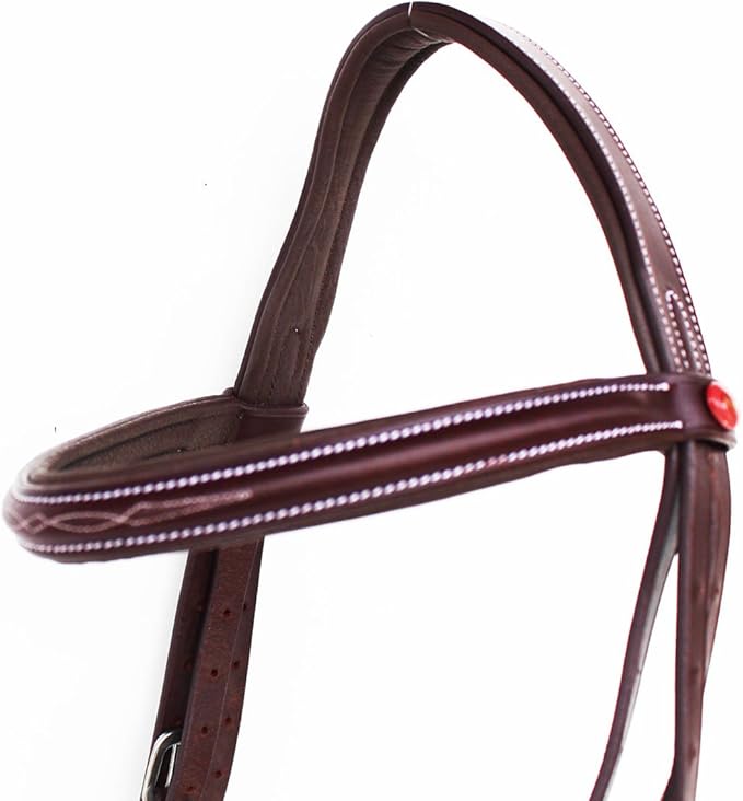 CHALLENGER Horse English Padded Leather Jumping Adjustable Figure 8 Bridle Full 803447