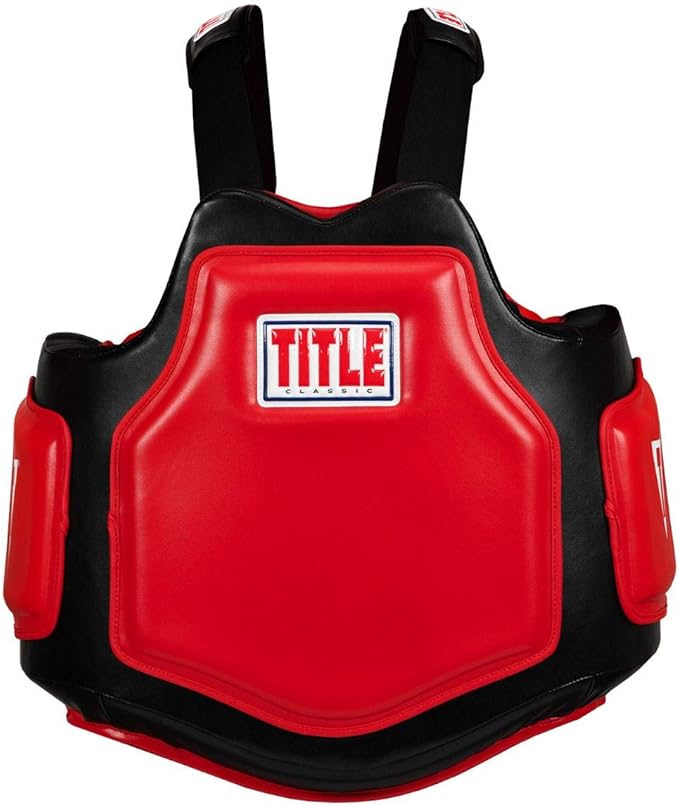 TITLE Boxing Classic Command Body Protector 2.0, Black/Red - Boxing Body Pad, Boxing Equipment