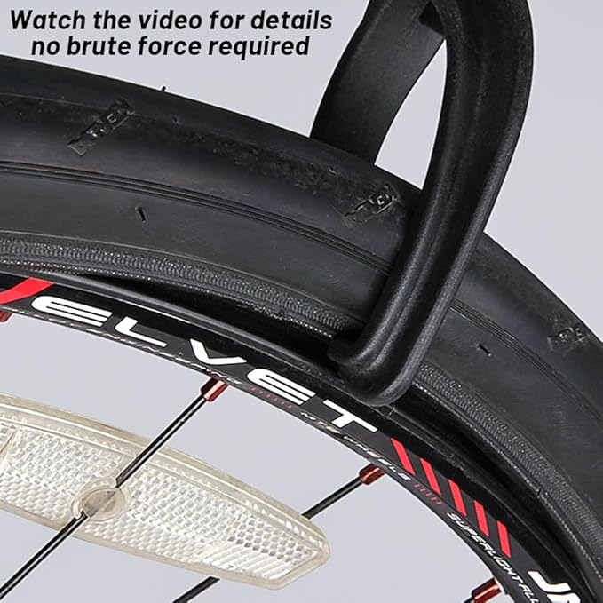 Bicycle Tire Bead Jack, Cycling Tire Lever Bike Repair Tool - Install & Change Difficult Wire Bead & Stubborn Tires Seating Tool with Anti-Slip Grips