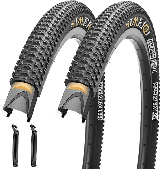27.5 X 1.95 Inch Folding Bike Tires with 3mm Anti Puncture Proof Protection for Mountain Bicycles