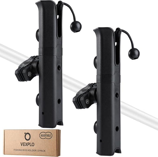 Adjustable Pole Mount Bike Fishing Rod Holder for Bicycle, Boat, Chairs, Cart, Scooter, Motorcycle, ATV & Beach Car, Fishing Pole Holder for Bike Rack with Mount Clamp (1.6" Inner Diameter)