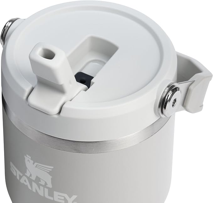 STANLEY アイスフローフリップストロータンブラー 2.0 (ハンドル付き) 20oz | ツイストオン蓋とフリップアップストロー | 漏れ防止ウォーターボトル | 保温保冷ステンレス | BPAフリー | アッシュ