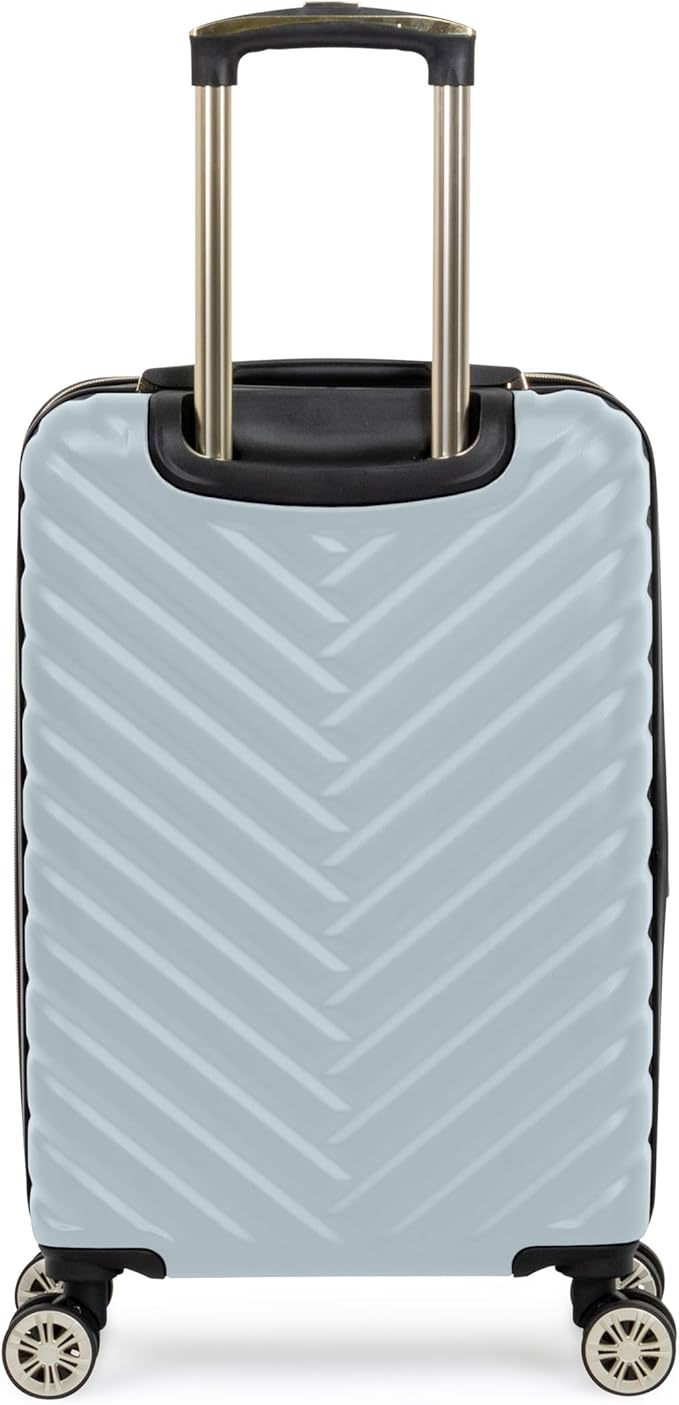 Kenneth Cole REACTION Madison Square Lightweight Hardside Chevron Expandable Spinner Luggage, Slate, 20-Inch Checked