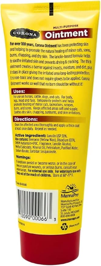 Corona Ointment for Horses | Lanolin-Based Formula Helps Sooth Irritation | 7 Ounces | Pack of 2
