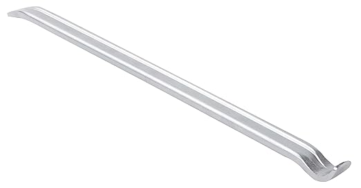 Groz 21" Tire Lever, Forged Carbon Steel with Nickel Plating, Straight Pattern Hook & Taper Pry Bar for Tire Mounting, Truck, Motorcycle & ATV Wheels (33181)