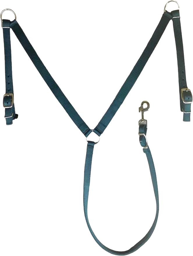 Majestic Ally Nylon Padded Equestrian Browband Headstall, Reins & BreastCollar Set for Horse- Full