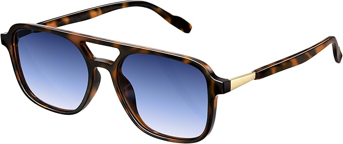 Retro Aviator Sunglasses for Women Men:Polarized Trendy Vintage 70s Rectangle Womens Shades Sun Glasses UV Protection