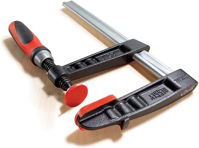 BESSEY TG7.016+2K F-style Clamp (7 In. x 16 In.) 1320 lb. Clamping Force, Replaceable Pads, Bar Clamp for Woodworking, Carpentry, DIY & Home Improvement Projects