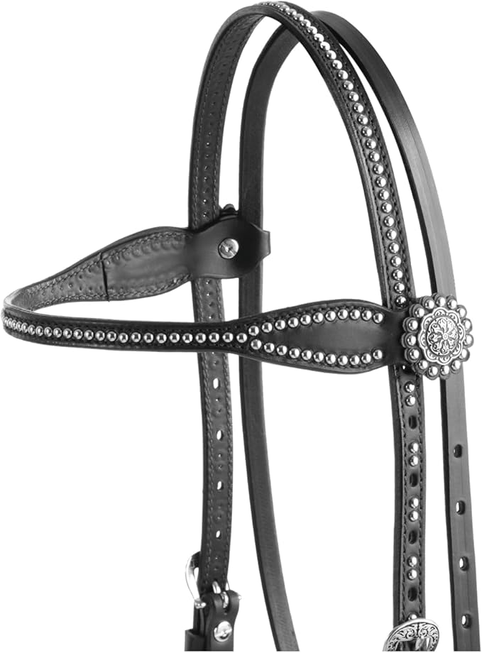 Weaver Leather unisex adult Browband Headstall, Black, Horse US