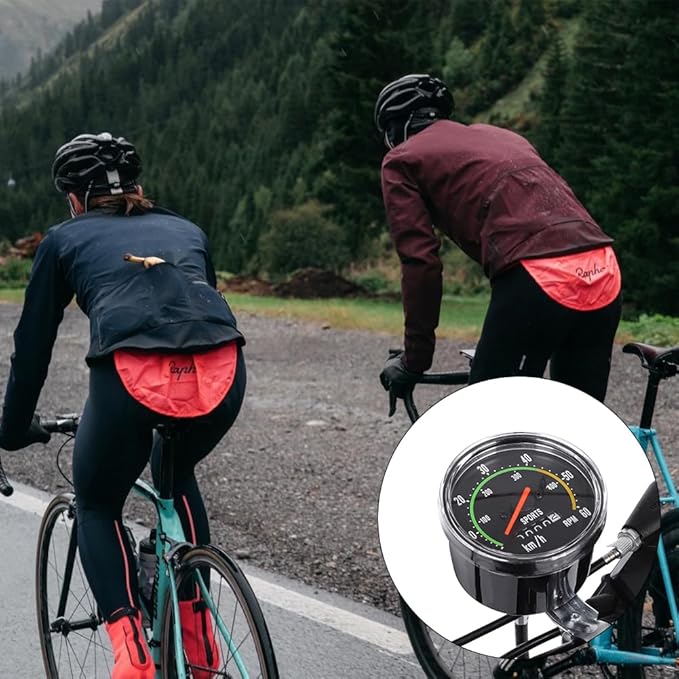Tiiyee Bike Speedometer, Mechanical Analog Odometer Old School Style Bicycle Computer Code Table Aluminum Alloy Stopwatch Cyclocomputer Accessories for 26in 27.5in 28in 29in Outdoor Cycling Tricycle