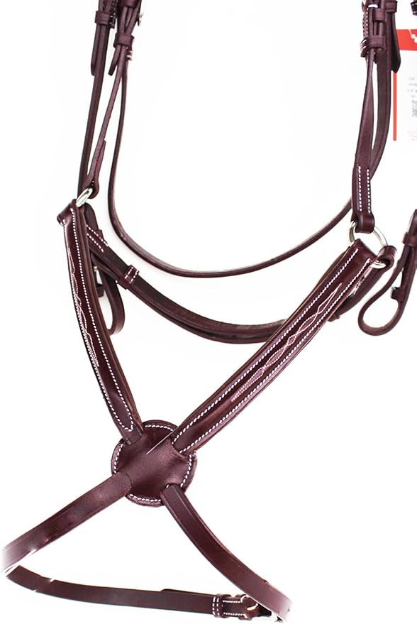 CHALLENGER Horse English Padded Leather Jumping Adjustable Figure 8 Bridle Full 803447