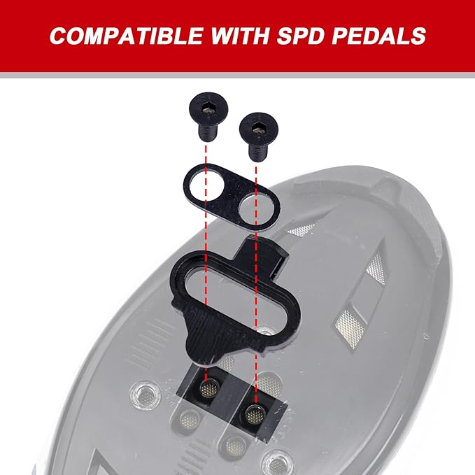 SPD Cleats - Bike Cleats Compatible with SPD Pedals, Bike Clips for Spinning Indoor Cycling and Mountain Biking, Durable Bicycle Cleat Set