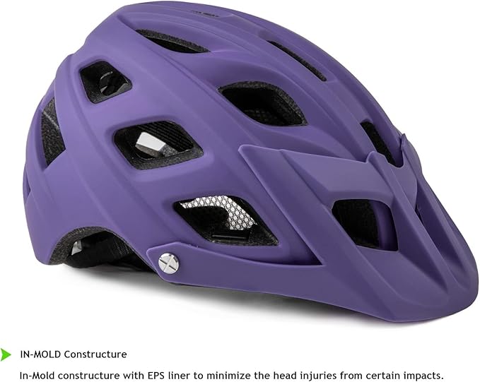 Exclusky Bike Helmet Mountain Bike Helmet for Adults Lightweight MTB Cycling Helmet for Men Women Adjustable Bicycle Helmet with Visor