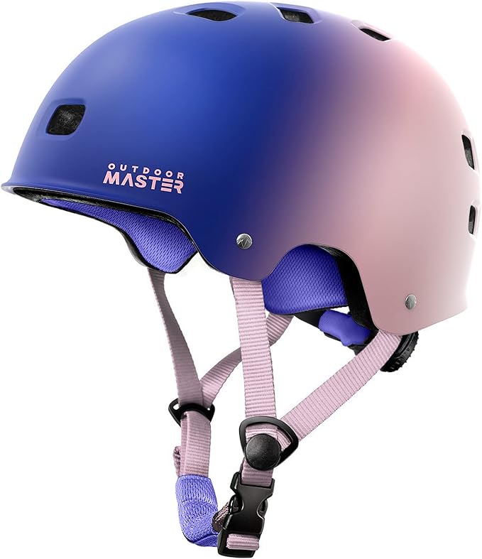 OutdoorMaster スケートボード サイクリング ヘルメット - 取り外し可能なインナー2枚 通気性 多用途 スポーツ スクーター ローラースケート インラインスケート ローラーブレード 子供 ユース 大人用