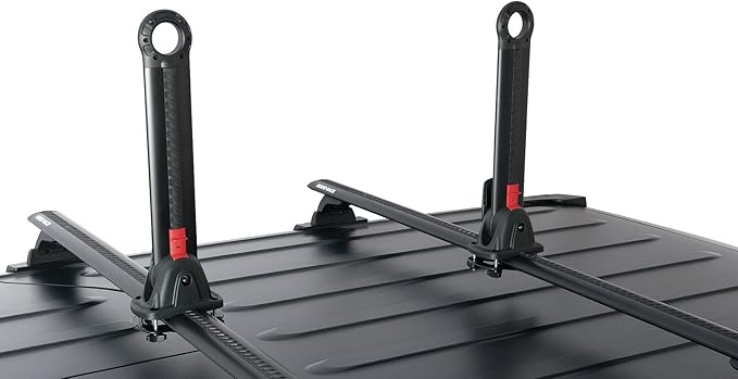 Rhino-Rack Nautic Kayak Roof Rack, Stack Up to 4 Kayaks Side by Side, Folds Down for Storage, Includes 4 Rapid Tie Down Straps, Aluminum & Glass Reinforced Nylon for Maximum Durability (S520)