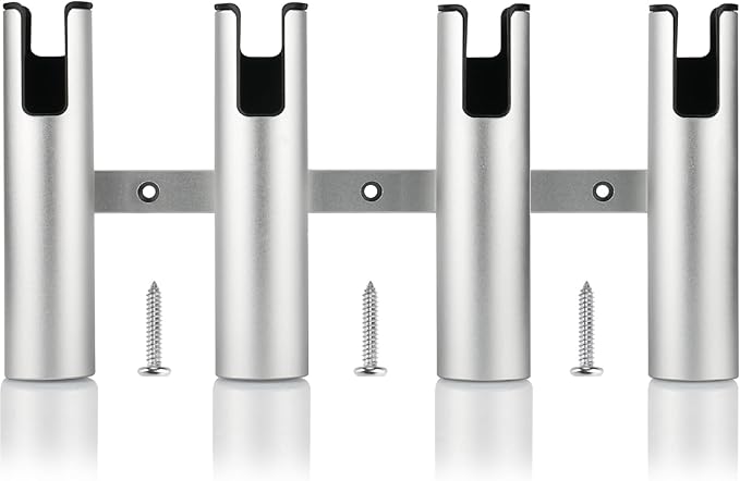 Marinebaby Aluminum Fishing Boat Rod Holder,3/4 Link Tube Aluminum Rod Rack, Suit Boats & Yacht ,Silver