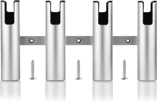 Marinebaby Aluminum Fishing Boat Rod Holder,3/4 Link Tube Aluminum Rod Rack, Suit Boats & Yacht ,Silver
