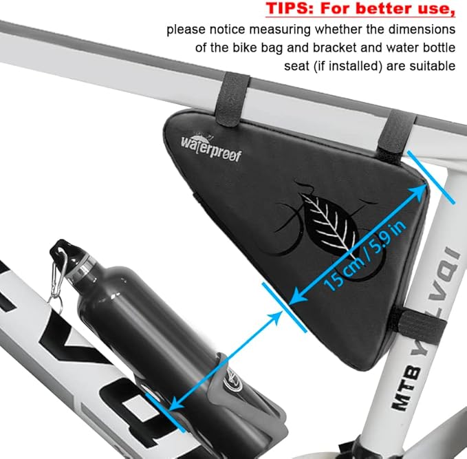 NDakter Bike Bag:Bike Frame Bag & Bicycle Repair Kit, 2L Waterproof Storage Pouch with 16-in-1 Multi-tool, Portable Bike Tool Set for Flat Tire Repair, Cycling Accessories for Mountain Road Bike, MTB