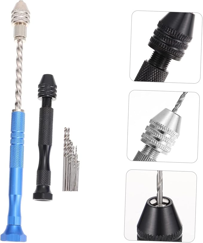 HOMSFOU 5sets Hand Drill Tool Kit Steel Jewelry Drill Twisted Bits for Precision Work