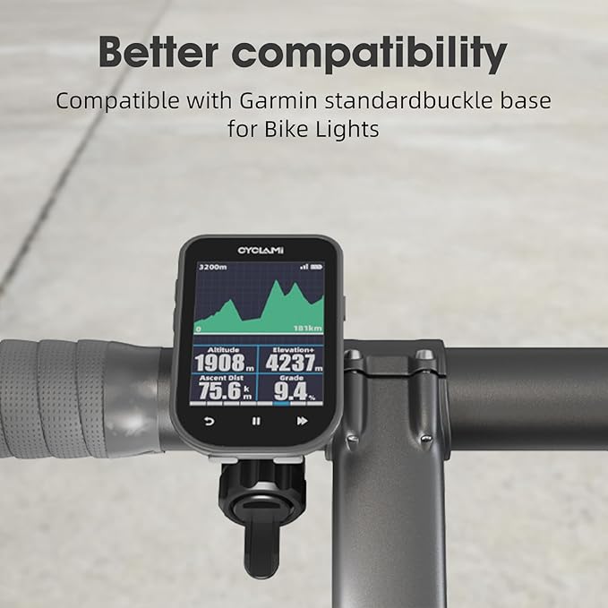 Out-Front Bike Mount Compatible with Garmin Edge, iGPSPORT, XOSS, CooSpo Magene, CYCPLUS GPS Cycling Computer&Lights Adjusted Between 28~40mm Suitable for Round Tube&Flat Handlebars (S6)