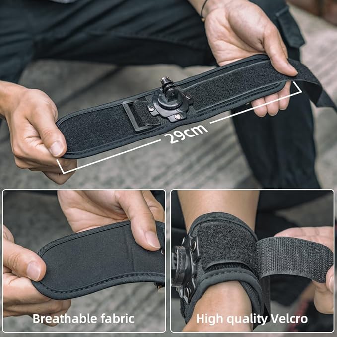 Wrist Strap Mount with Quick Release Adapter Compatible with GoPro Hero 13/12/11/10/9/8/7//6/5 Black,DJI Osmo Action 5 pro/4/3/2,Insta 360 ONE R,AKASO/Campark and More