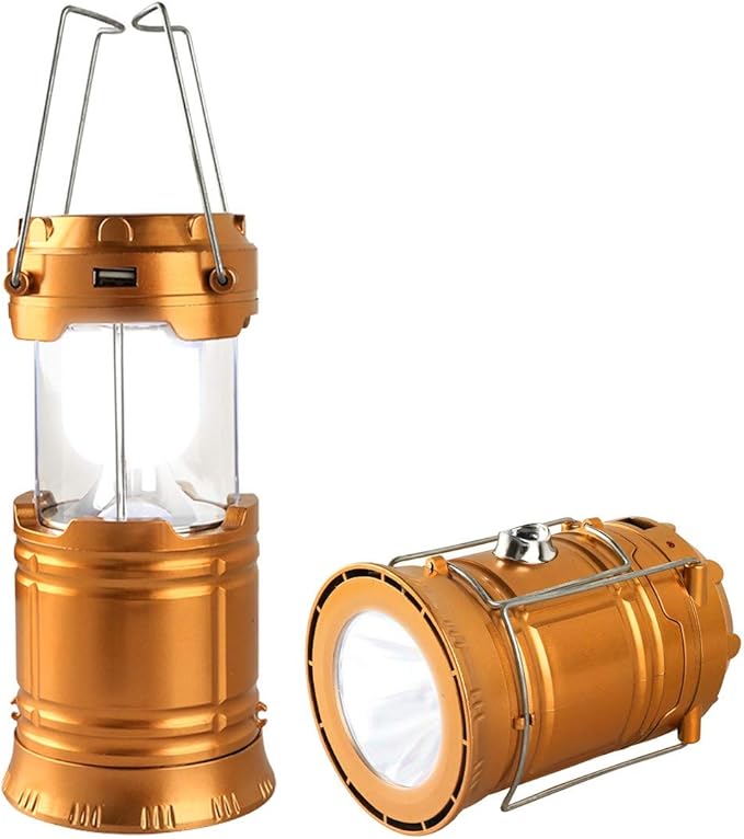 LED Camping Lantern, Solar and Rechargeable Lantern Flashlight Collapsible and Portable Light for Daily/Camp/Hiking/Night Fishing/Emergency/Hurricanes/Storm(1 Pack)