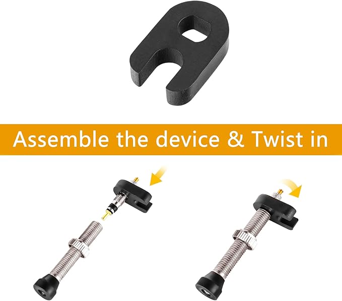 2PCS Tubeless Valves, Brass Tubeless Valve Stem(40 mm), 1PSC Valve Core Remover Tool