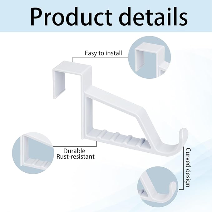 New Talent 2pcs Over The Door Hanger Holder (White) 2 Pack Over The Door Hooks for Hangers, Door Hanger Hooks, Storage Organizers