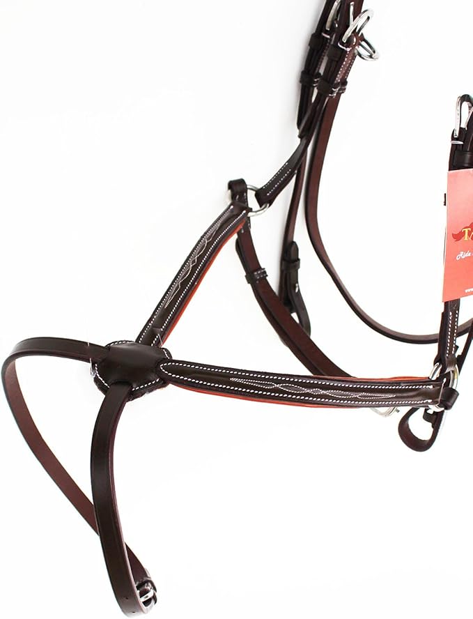 CHALLENGER Horse English Padded Leather Jumping Adjustable Figure 8 Bridle Full 803447