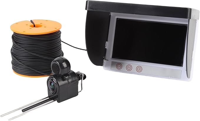 水中釣りカメラ、水中魚群探知機、1080P、5MP、195°広角、4.3インチスクリーン、8個フィルライト、50m耐張ケーブル、収納バッグ付き、氷上釣り筏用