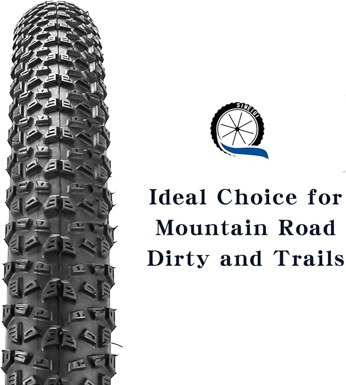 2 Pack 26x2.1 / 29x2.125 Bike Tires 3mm Anti-Puncture Layer with or Without 26x1.75/2,125 Inner Tubes for Mountain Trail City Bicycle Folading Replacement Tyres