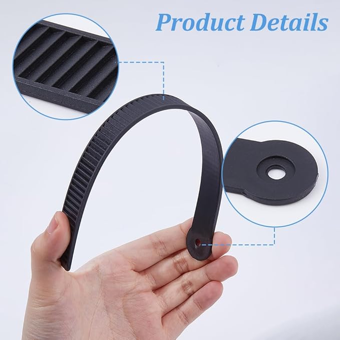 SUPERFINDINGS 6 Sets 3 Sizes Snowboard Binding Straps Replacement 206/227/264mm PVC Elastic Strap-in Snowboarding Bindings for Snowboard Binding Replacement