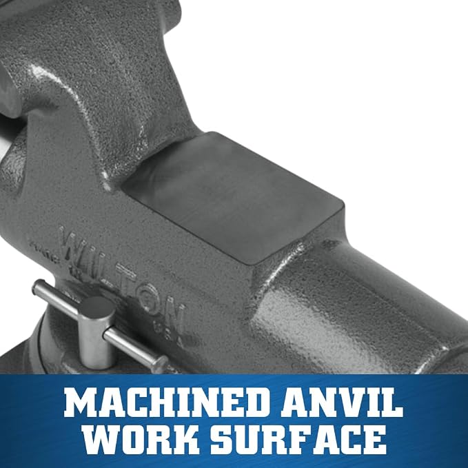 Wilton Machinist Bench Vise, 5" Jaw Width, 8" Jaw Opening, 4-1/4" Throat (Model 500S)