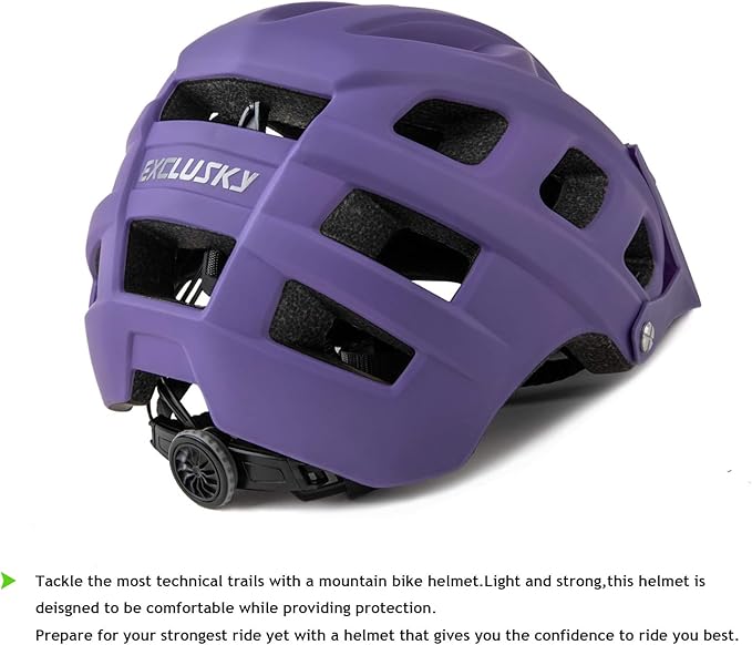 Exclusky Bike Helmet Mountain Bike Helmet for Adults Lightweight MTB Cycling Helmet for Men Women Adjustable Bicycle Helmet with Visor