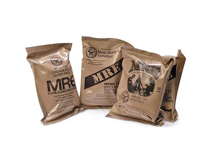 Wornick MRE Meals Ready to Eat, Emergency Food Supply, Survival Camping Outdoor 12 Pack Inspection 2025, 2026 or Better (4 Meals (Random), 4, Count)
