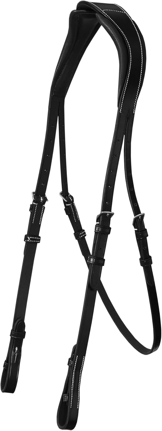 Exion Nova Hackamore Bridle – Anatomical Bitless Horse Bridle with Rubber Reins – Padded Anti-Pressure Crownpiece – Vegetable-Tanned Leather Bitless Bridle for Jumping & Training