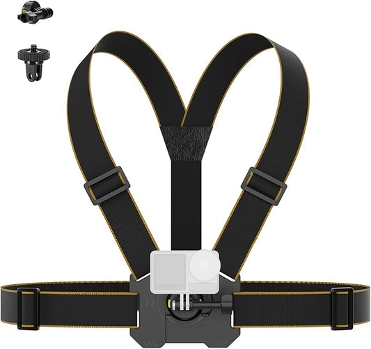 NEEWER Chest Mount Harness for Action Camera,Adjustable Hand Free Chest Strap Compatible with GoPro Hero DJI Osmo Insta360,Magnetic Release Action Camera Chest Mount for Point of View Video Vlog,GP25