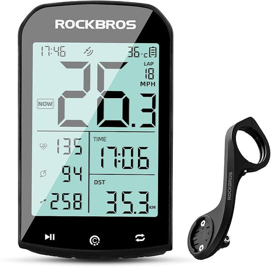 ROCKBROS Bike Computer Wireless Cycling Computers ANT+ Bluetooth Bike Speedometer Odometer Bicycle Computer with Speed Cadence Sensor for Riding Cycling Waterproof 2.9inch LCD Screen