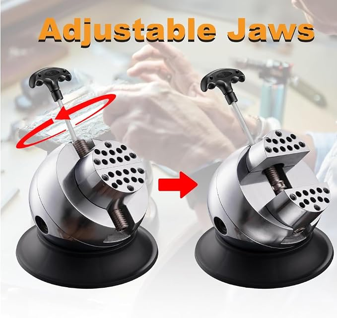 DZQ 3"32PCS Ball Vise Engraving 360°Rotation Bench Vise(Stainless Steel)