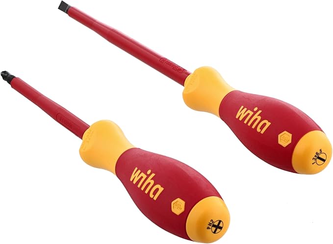 Wiha 33580 2 Piece Insulated SoftFinish Slotted and Phillips Screwdriver Set