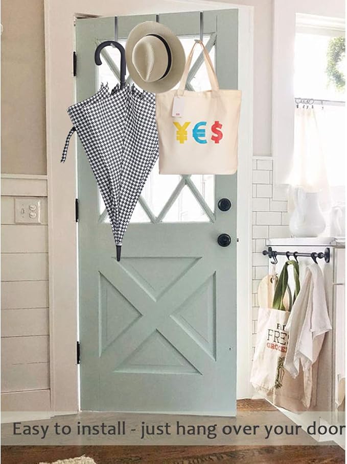 10Pcs Over The Door Hooks, Metal Door Hanger Z Hooks, Sturdy Over Door Hooks for Hanging Clothes, Towels, Coats and More