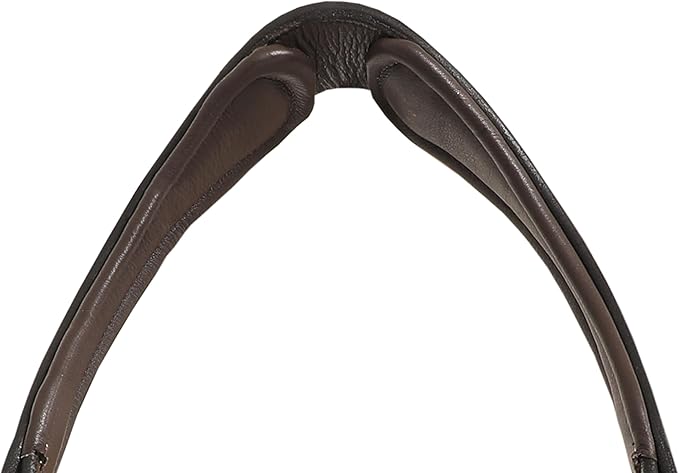 Exion Nova Hackamore Bridle – Anatomical Bitless Horse Bridle with Rubber Reins – Padded Anti-Pressure Crownpiece – Vegetable-Tanned Leather Bitless Bridle for Jumping & Training