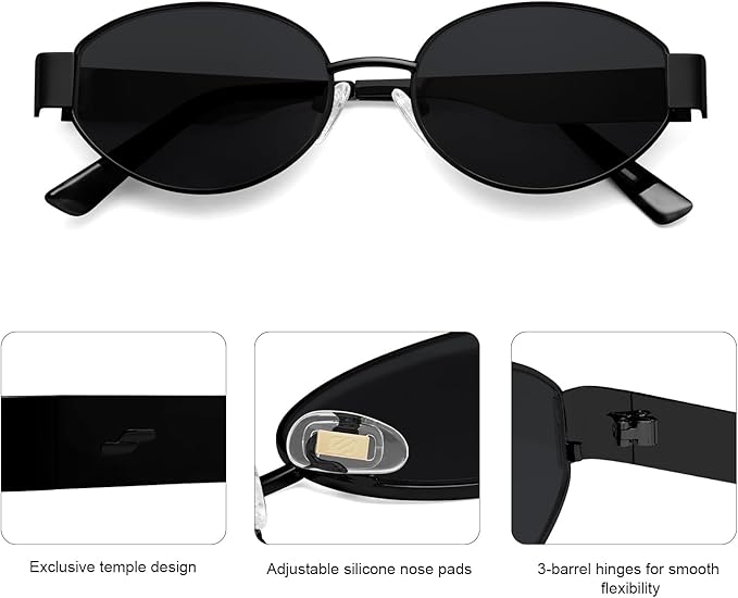 SOJOS Retro Oval Sunglasses for Women Trendy Classic Shades UV400 Protection SJ1256