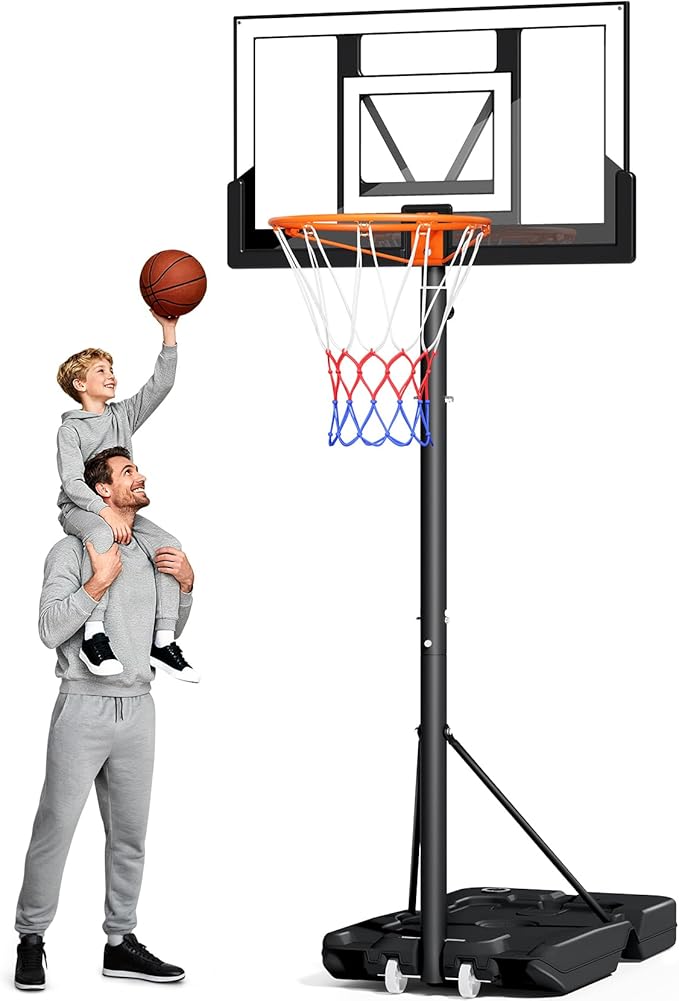 Basketball Hoop Outdoor 10FT with Shatterproof 40 Inch Backboard, Portable Basketball Hoop Goal System for Kids/Youth/Adults in Backyard/Driveway/Indoor
