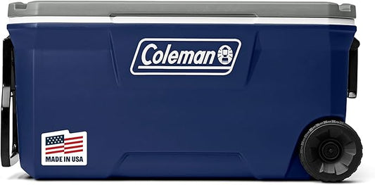 Coleman Classic Series 車輪付き保冷機能付きポータブルクーラー、漏れ防止、アウトドアハードクーラー、氷を最長5日間保持、95リットル